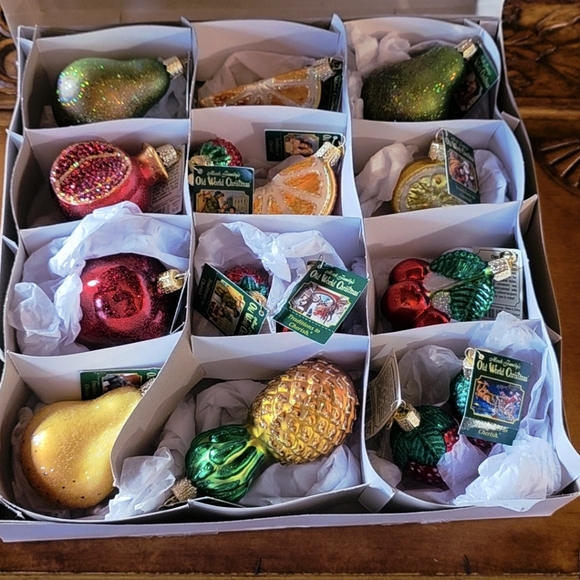 15 PC Lot Old World Christmas Ornaments Blown Glass...